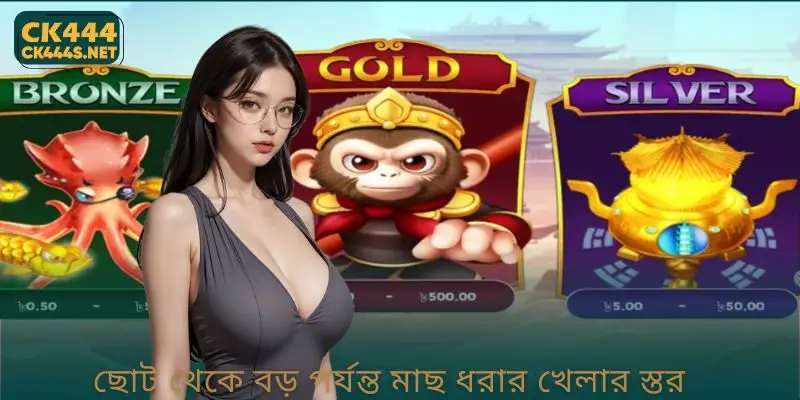 ছোট থেকে বড় পর্যন্ত মাছ ধরার খেলার স্তর